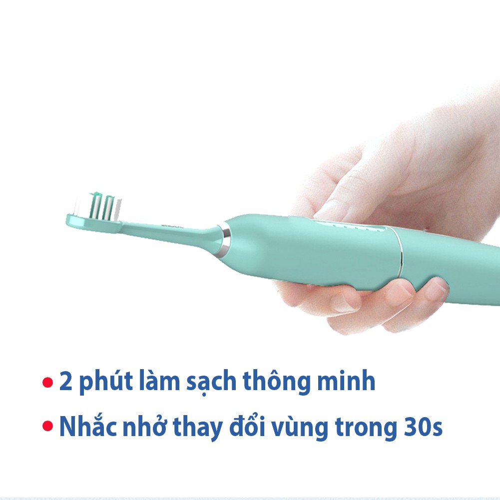 Bàn chải đánh răng điện cảm ứng - Có thể dùng cho bé, sạc không dây, chống nước IPX7 - MIANZ STORE