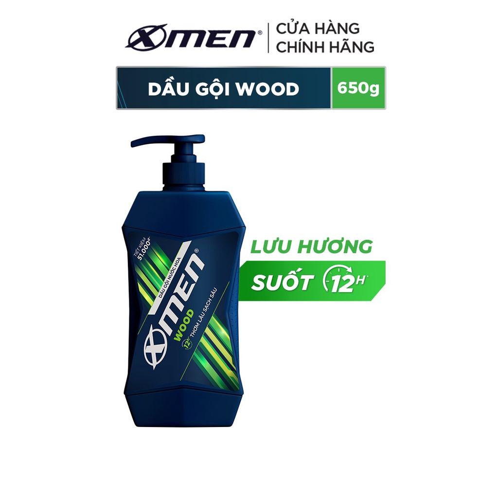 [Mã FMCGMALL -8% đơn 250K] Dầu Gội X-Men Nước hoa Wood 650G