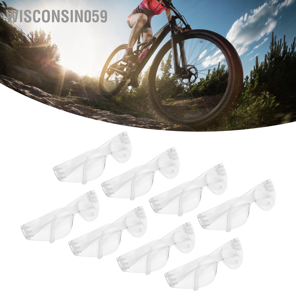 Wisconsin059 8pcs Safety Goggles Anti‑Impact Dustproof Eyes Protector for Riding Woodworking Construction Work