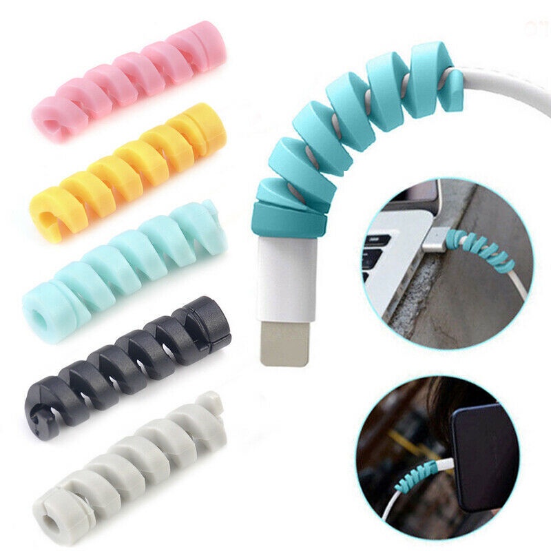 Bộ 2 Vỏ Bọc Bảo Vệ Dây Cáp Bằng Silicon Hình Xoắn Ốc