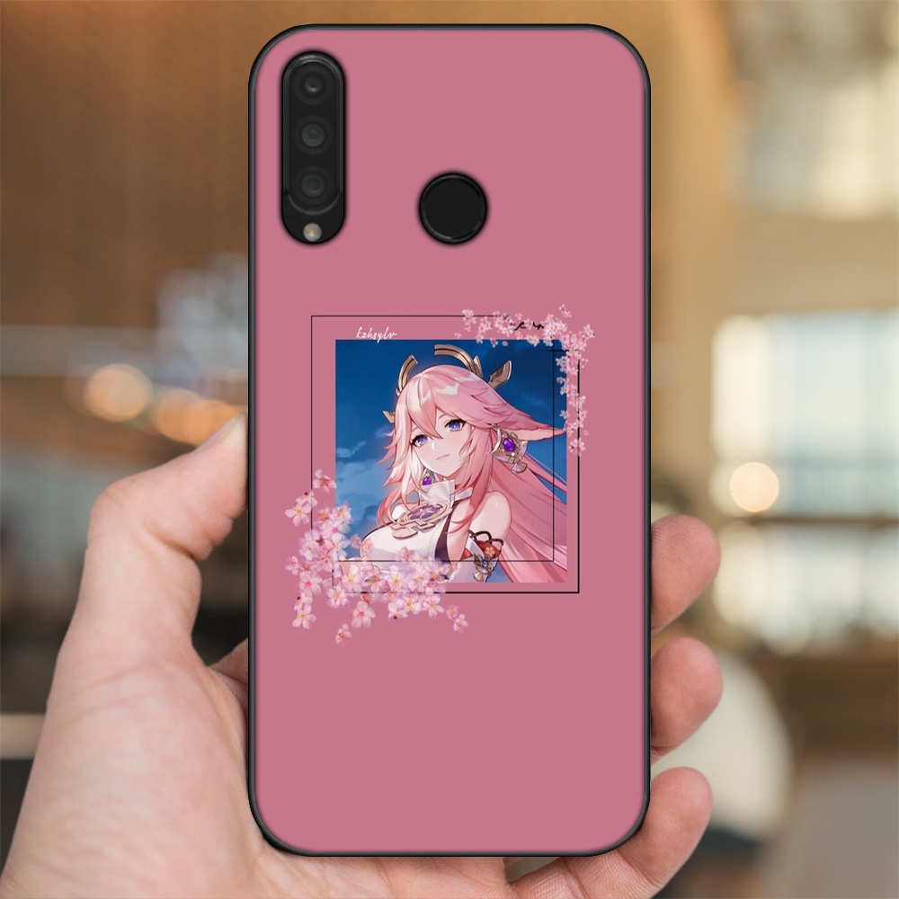 Ốp lưng Huawei P30 Lite, Nova 4e viền đen in hình Yae Miko Genshin Impact
