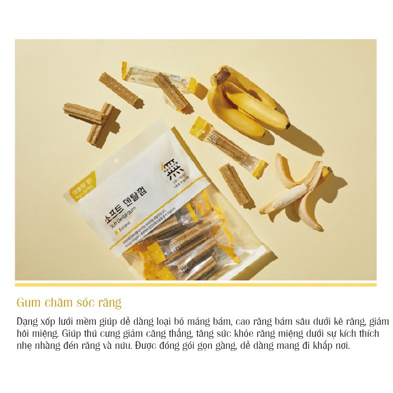 [DINH DƯỠNG CAO CHO CHÓ] Gum chuối, Gum tảo biên, Gum việt quất cho chó BOWWOW 270g - Snack cho chó - Ăn vặt cho chó