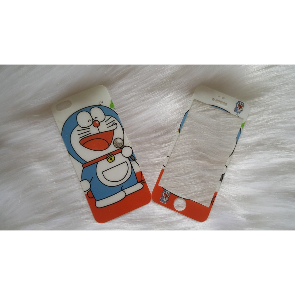 Miếng dán cường lực mặt trước và sau hình Doraemon Iphone 5/5S