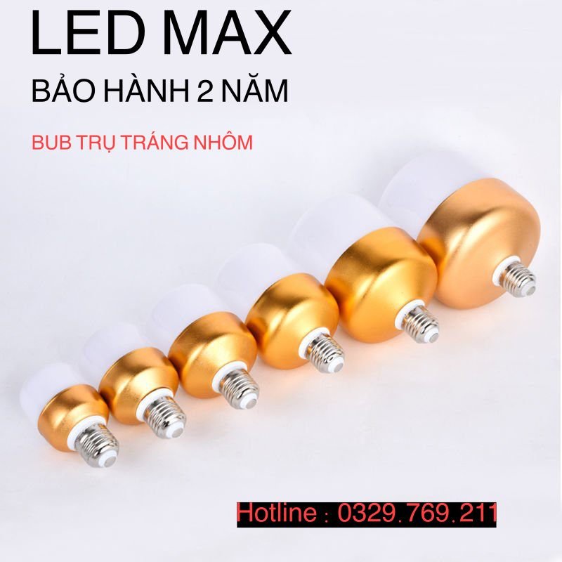 Bóng Đèn Led  Bulb Trụ Nhựa Tráng Nhôm 5W
