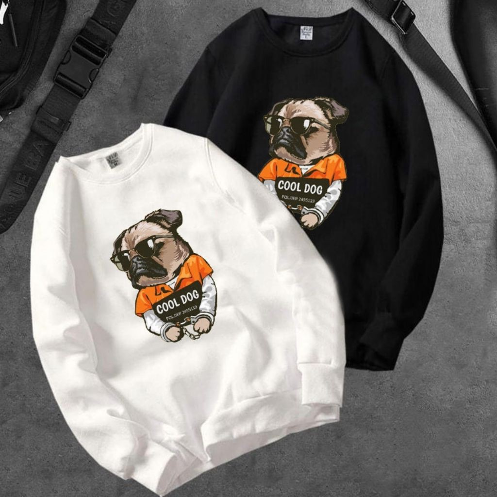 ÁO SWEATER NỈ UNISEX IN CÚN COOL DOG ĐEO GƯƠNG SIÊU NGẦU ÁO NỈ TAY DÀI FORM NAM NỮ ĐỀU MẶC ĐƯỢC