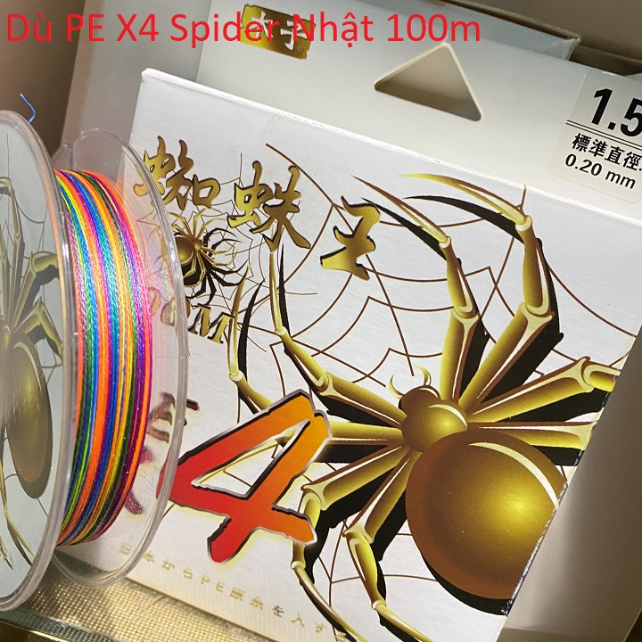 Dây Dù Câu Cá PE X4 Spider Nhật 100m