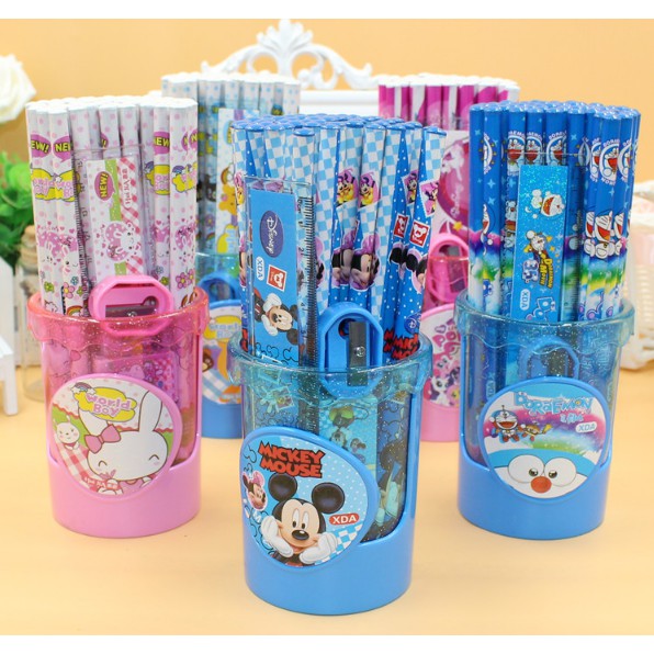 Combo 5c Bút chì gỗ HB hoạt hình siêu yêu