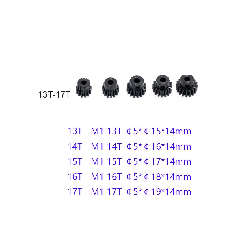 Trục Bánh Răng Kim Loại 11T-30T M1 5mm Cho Xe Điều Khiển 1/8 RC