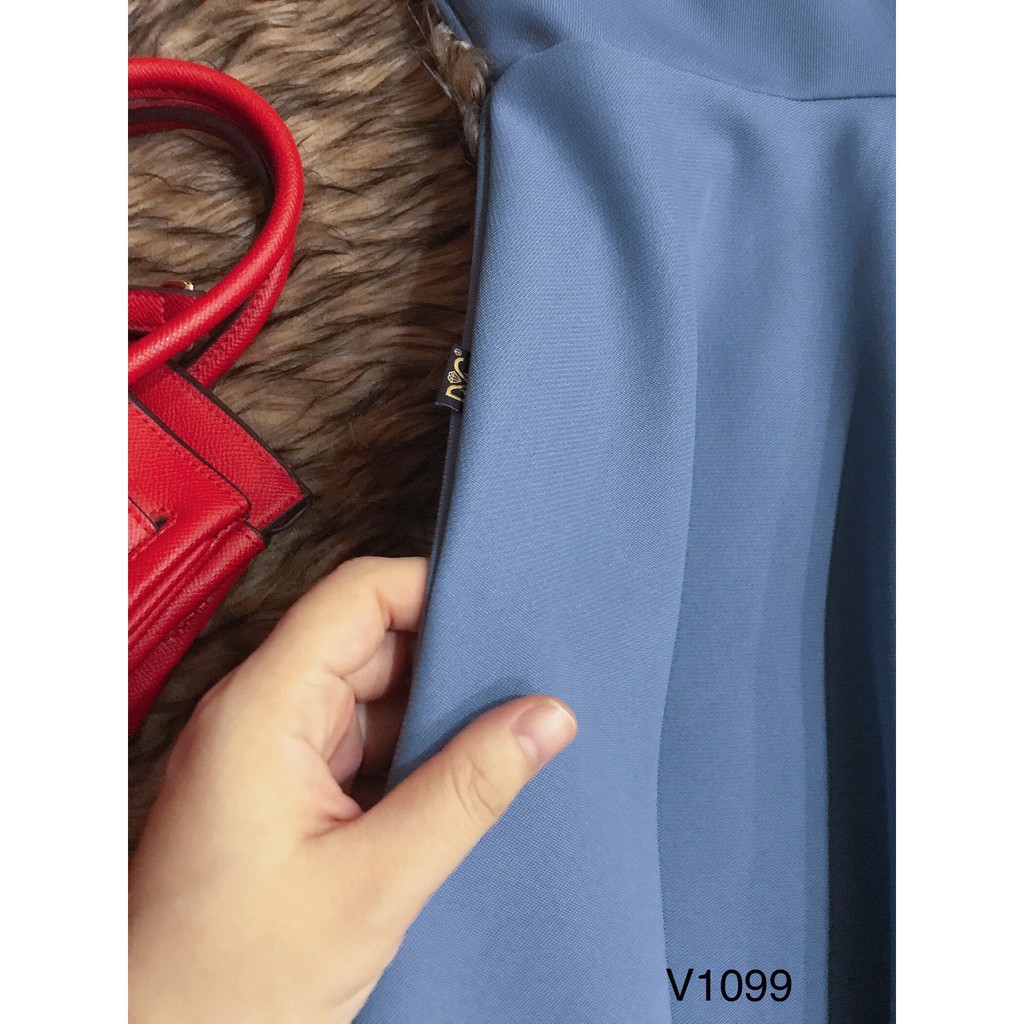 [ xả kho ] MiD Đầm suông nơ vai V1099 Mie Design ảnh thật