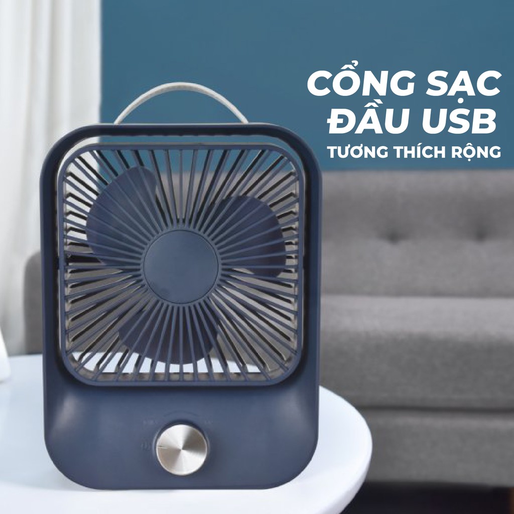 Quạt sạc mini để bàn làm việc YOOBAO LJQ-119 2400mAh - Chạy liên tục lâu - Hàng chính hãng - Bảo hành 12 tháng 1 đổi 1