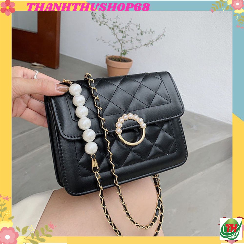 Túi xách nữ đẹp, túi đeo chéo đi chơi thời trang khóa Ngọc tròn Thanhthushop68 637
