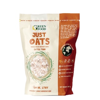 Yến mạch Chile Just Oats nguyên cám cán mỏng ăn liền - 907g