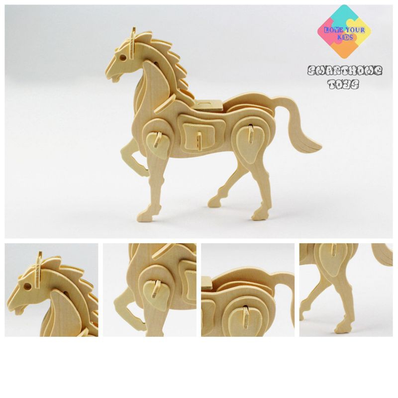 Đồ Chơi Lắp Ghép - Mô Hình Gỗ 3D Loài Động Vật Trang Trí Bàn Học Theo Phương Pháp Giáo Dục Stem Cho Bé - SmartHome Toys