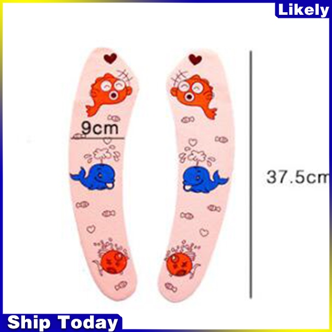Bộ 2 miếng lót bệ ngồi bồn cầu bằng vải nỉ + PVC dày dặn chống thấm nước họa tiết hoạt hình dễ thương