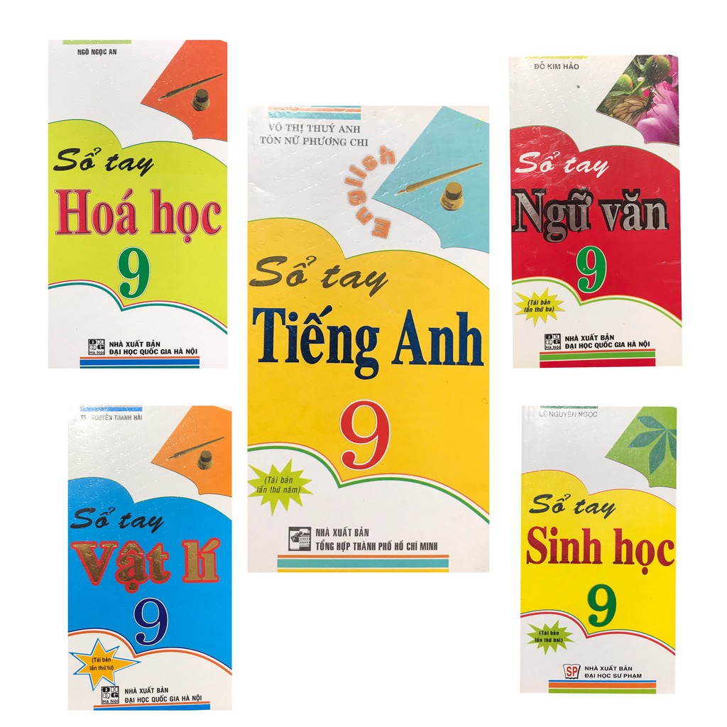 Sách - Combo Sổ tay kiến thức lớp 9 ( Sinh học,Vật lý,Tiếng anh,Ngữ văn,Hóa học)