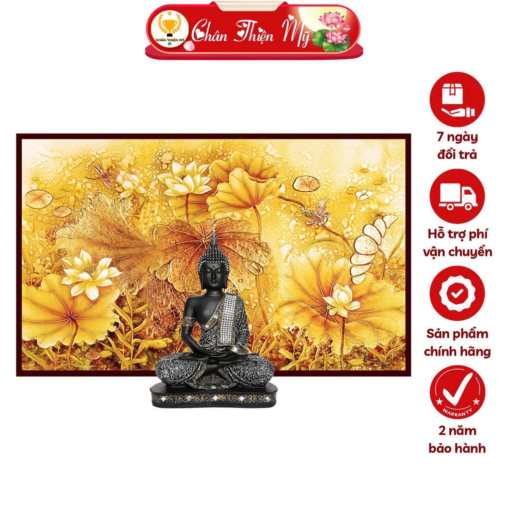 Hào Quang Phật Hoa Sen In Tranh Trúc Chỉ Ngang CHÂN THIỆN MỸ, Trang Trí Phòng Thờ, Ban Thờ Treo Tường TC-TN-74