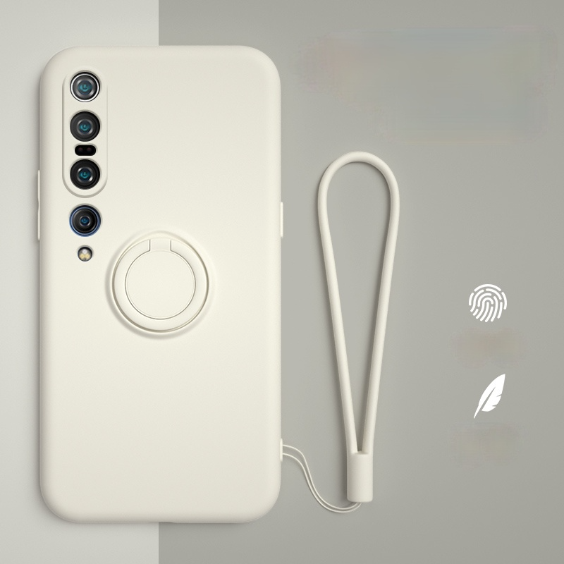 Ốp lưng Xiaomi Mi 10 Mi10 Pro Silicone Case With Ring Holder+Lanyard Xiaomi10 5G Soft Case