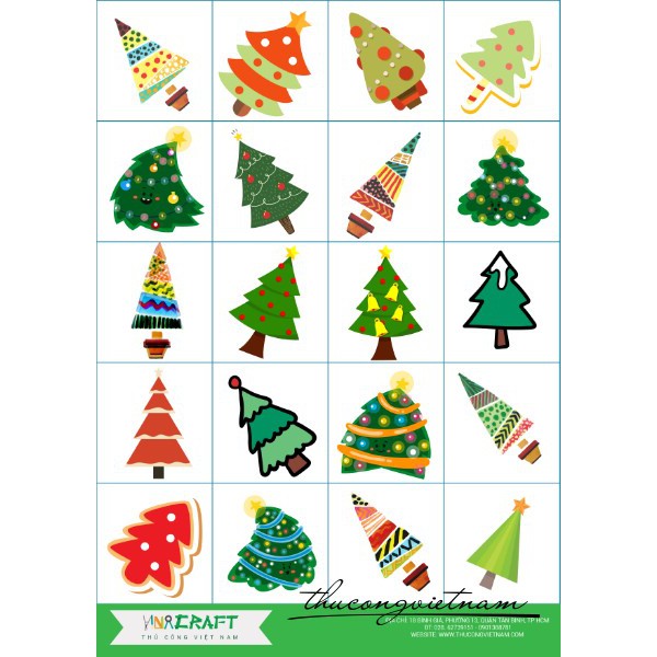 Sticker noel/ hình dán noel combo 30 sticker