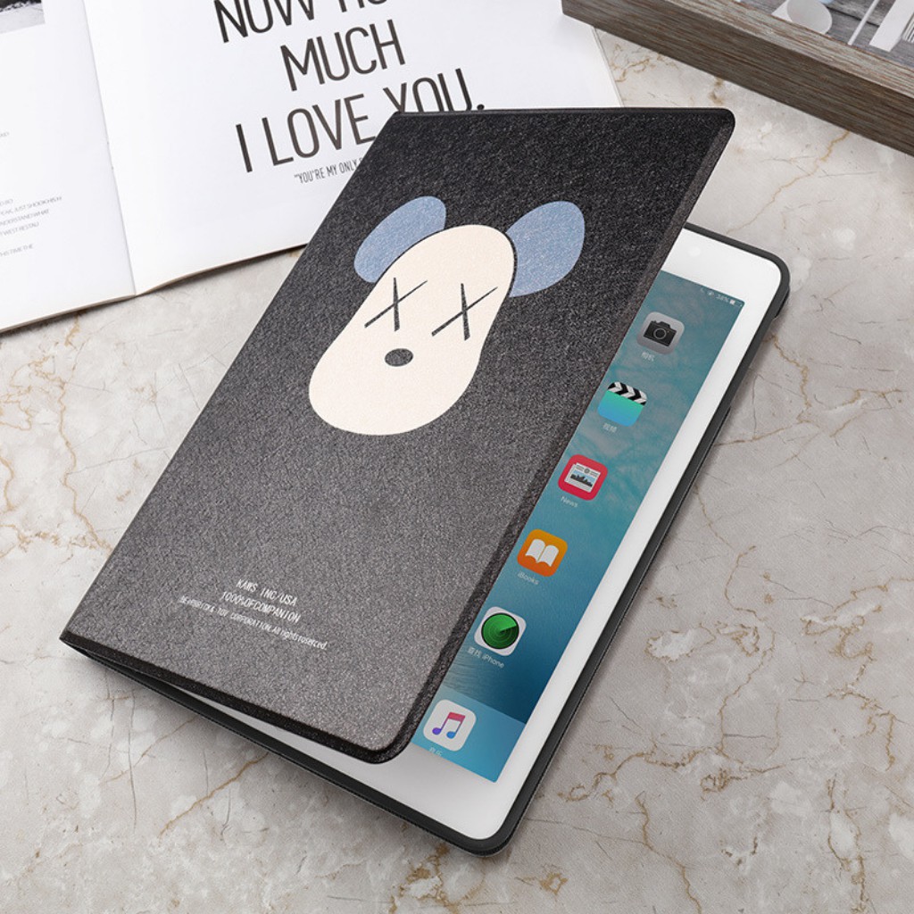 Bao da ipad silicon hình Gấu đẹp màu đen trắng ipad Air 4/Air 3/gen5/6/7/8/9/Pro 11...MART CASE