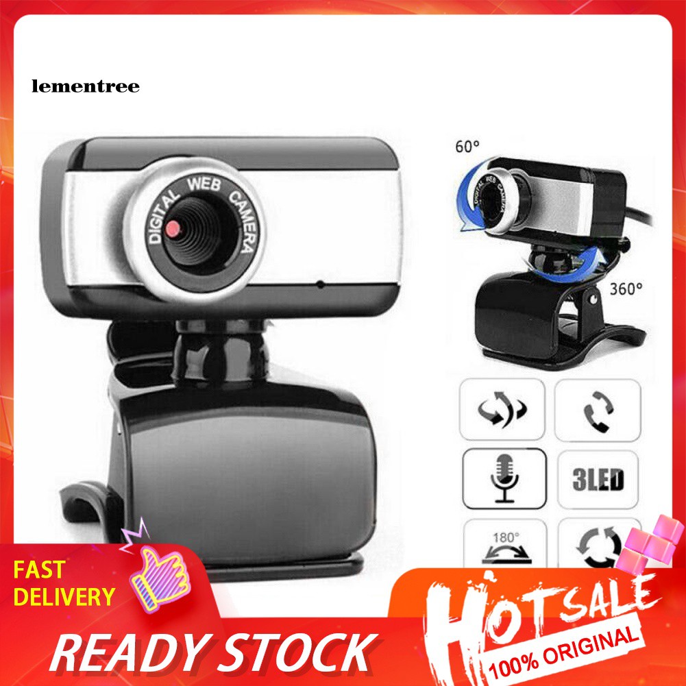 ✡WYB✡USB 2.0 640x480 Video Record Webcam Web Camera with Mic for Desktop Computer PC