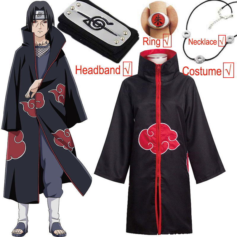 Bộ trang phục hóa trang nhân vật Anime Naruto Akatsuki Uchiha Itachi Sharingan