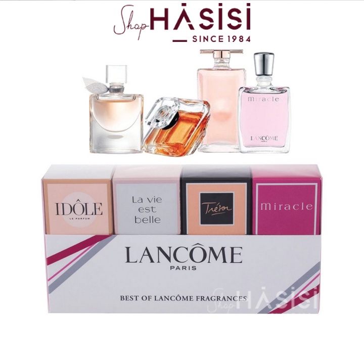Set Nước Hoa Nữ L-A-N-C-O-M-E - Mini Giftset (Idole 5ml + La Vie Est Belle 4ml + Tresor 7.5ml + Miracle 5ml)
