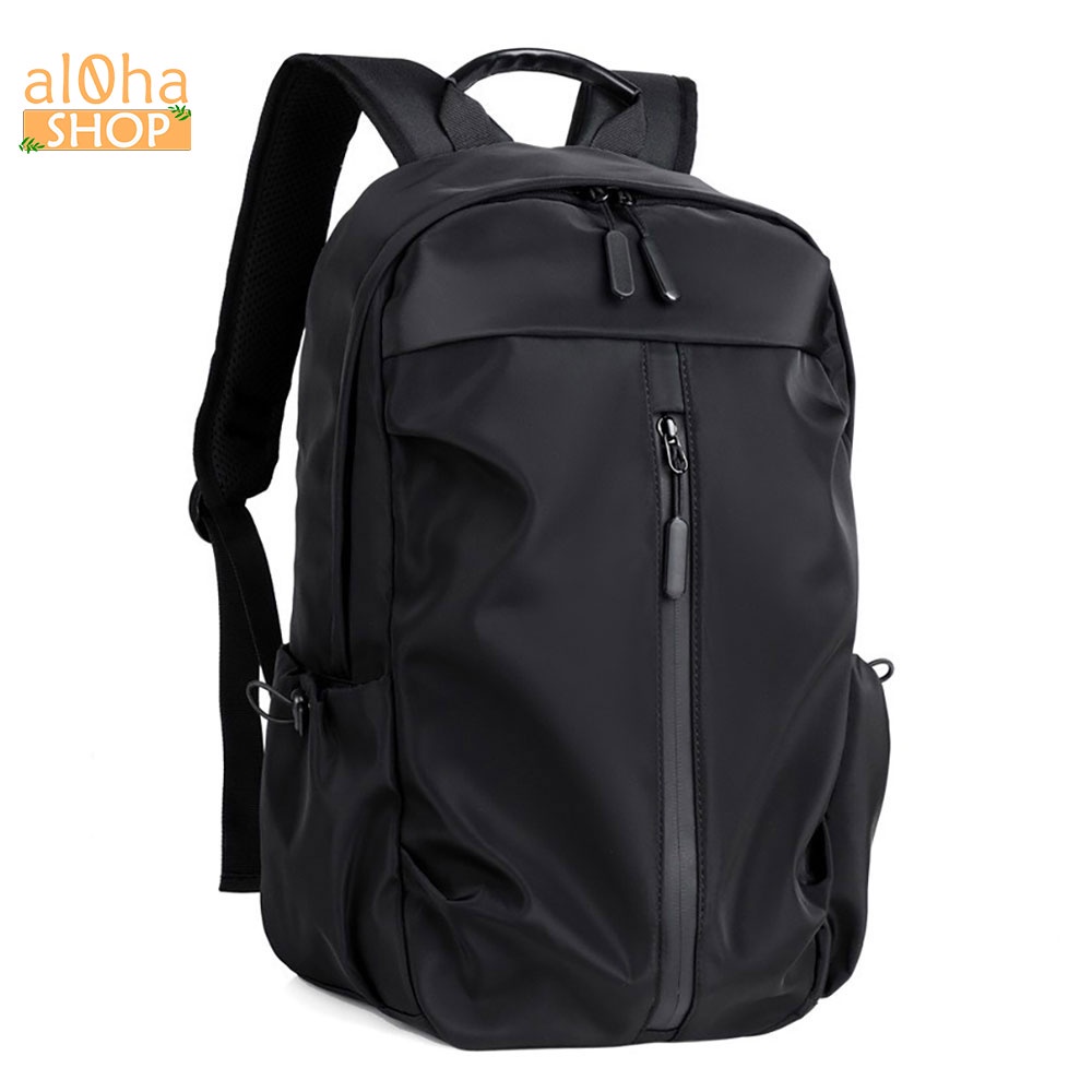 Balo - cặp sách Basic B0177 vải Poly chống thấm nước, có cổng sạc USB, đựng laptop 15.6inch Unisex - al0ha Shop