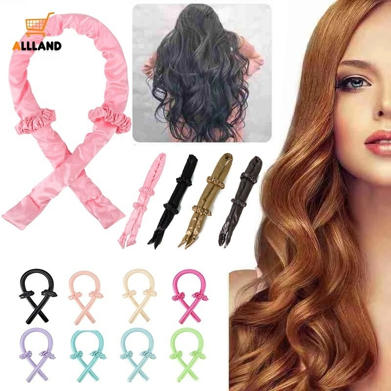 Dụng Cụ Uốn Tóc Tạo Kiểu Tóc Xoăn Bằng Lụa Chịu Nhiệt Có Thể Tái Sử Dụng Nhiều Lần Màu Sắc Trơn Tiện Lợi