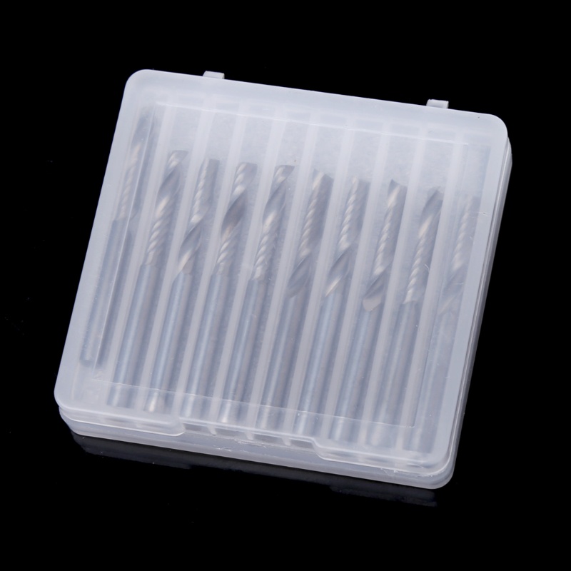 Bộ 10 Mũi Phay Xoắn Ốc 1 / 8 &quot;17mm Bằng Cacbua