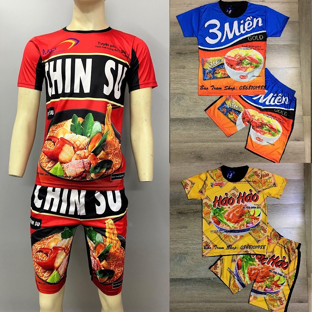 Bộ mặc nhà Phong Cách mì tôm từ 10 đến 88kg mặc chất độc lạ chất thun lạnh co dãn không phai màu