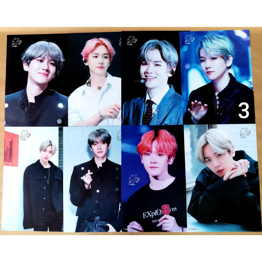 Bộ 8 poster chữ ký EXO Chanyeol Baekhyun Sehun