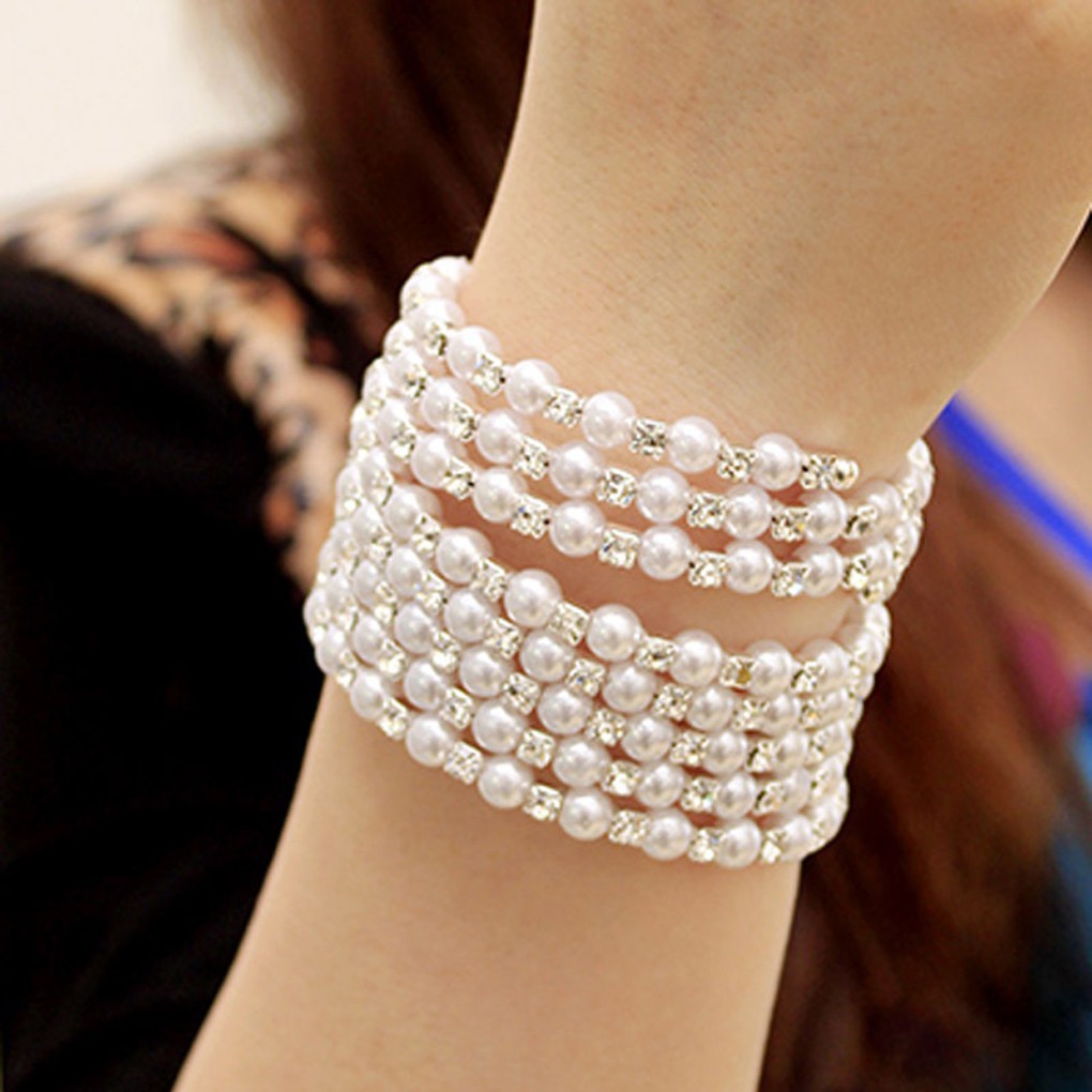 Vòng tay ngọc trai phối đá cực sang trọng