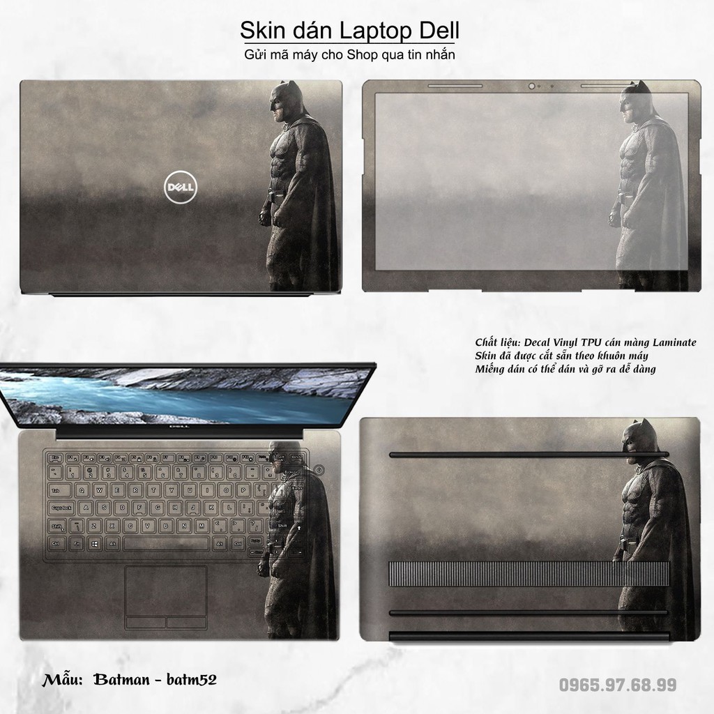 Skin dán Laptop Dell in hình Người dơi _nhiều mẫu 3 (inbox mã máy cho Shop)