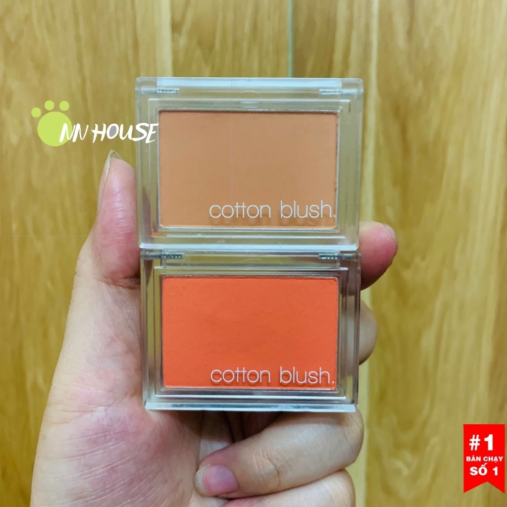 Phấn má Missha Cotton Blush – màu đỏ gạch red flat – bám màu lâu trôi giúp làn da tươi hồng, đầy sức sống – NN HOUSE