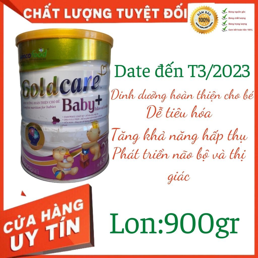 (Date 03/2023) Sữa bột  Goldcare Baby+. Dinh dưỡng hoàn thiện cho bé. Date mới 13-03-2021 đến 13-03-2023