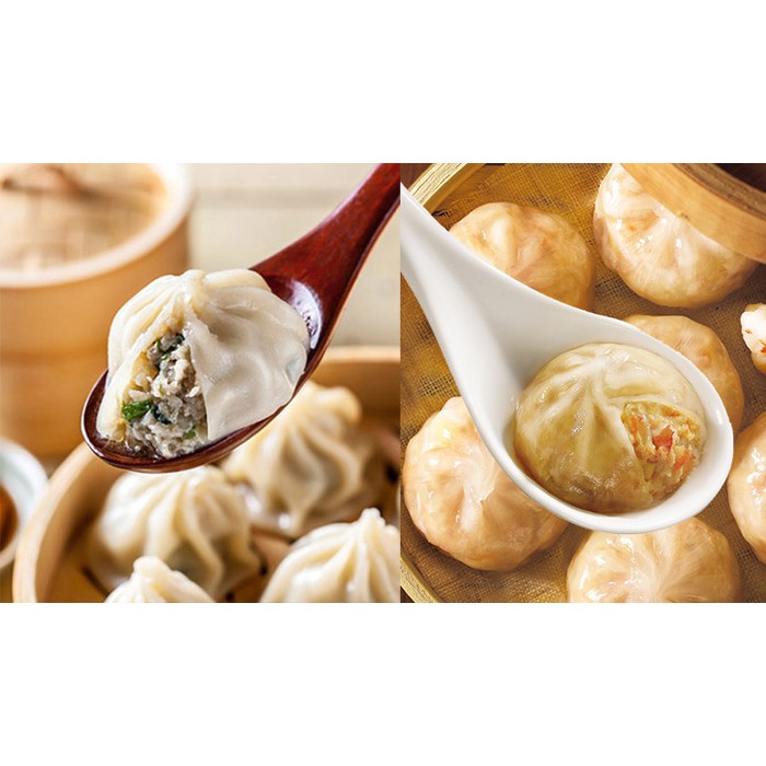 Combo Set 2 loại Mỳ Ý và 2 loại Mandu (Tiểu long bao nhân thịt, Há cảo nhân tôm)