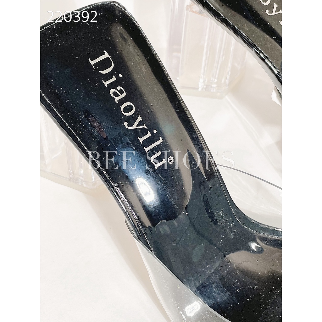 BEESHOES - GUỐC NỮ MŨI VUÔNG- GUỐC NỮ GÓT TRỤ TRONG CAO 7 PHÂN SẴN MÀU ĐEN - TRẮNG - NÂU 220410
