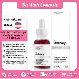 The Ordinary Thanh tẩy da AHA 30% + BHA 2% Peeling Solution 30ml - giải quyết các vấn đề như mụn thâm sẹo, da xỉn màu cho làn da khỏe đẹp, không kích ứng - intl
