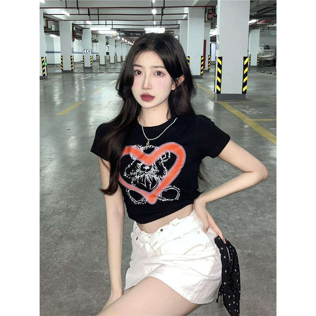 Áo Thun In Hình Trái Tim Ngắn Tay Thời Trang Dành Cho Couple 62809