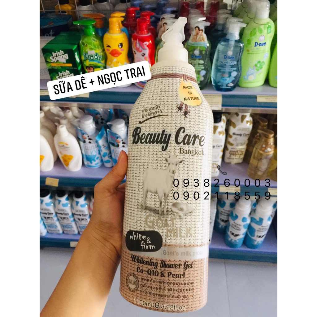 (Có bill) Sữa tắm trắng da Sữa bò/ dê/ Yến & hoa anh đào Beauty Care Bangkok 1200ml Thái Lan | BigBuy360 - bigbuy360.vn