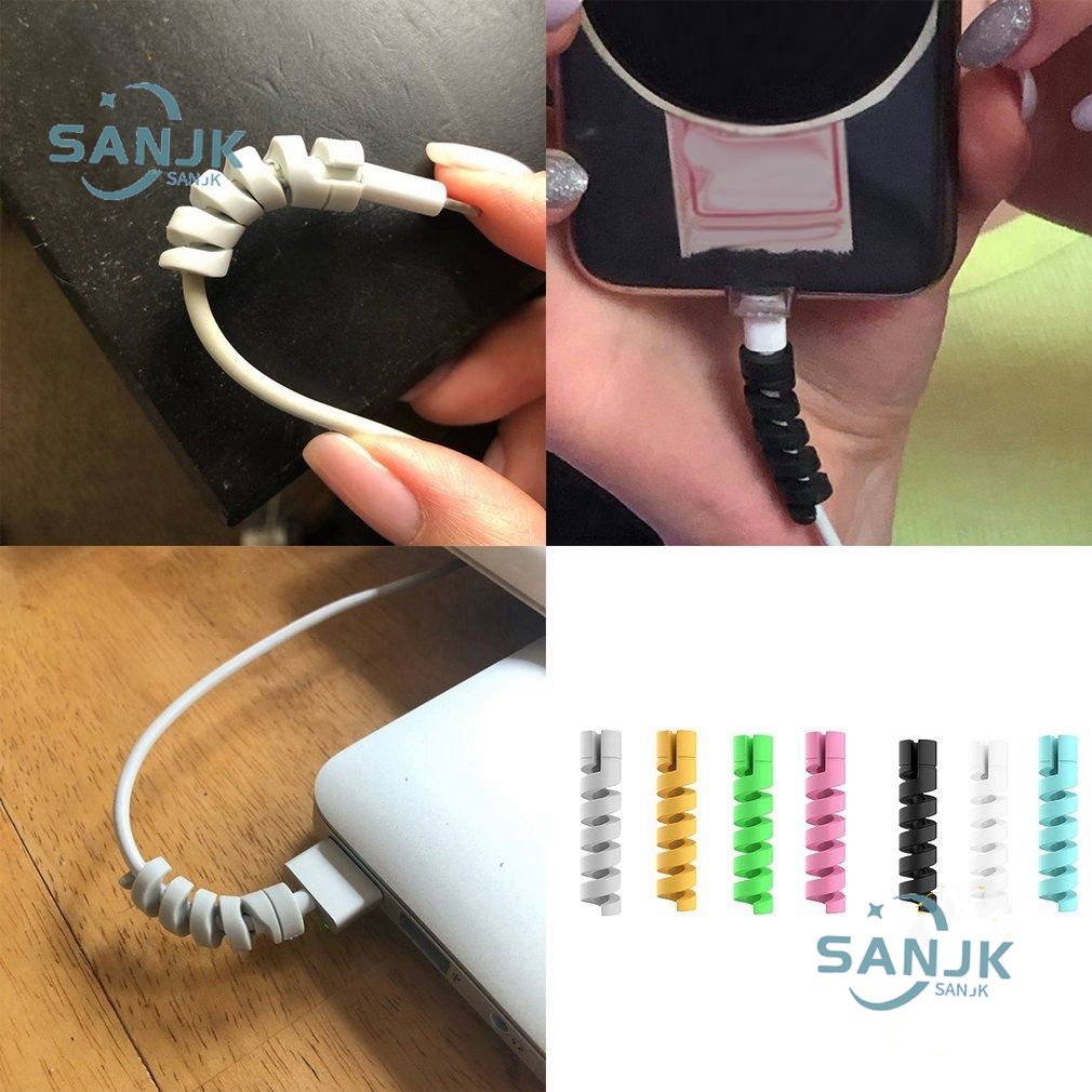 Bộ 2 Vỏ Bọc Bảo Vệ Dây Cáp Sạc / Tai Nghe Hình Xoắn Ốc