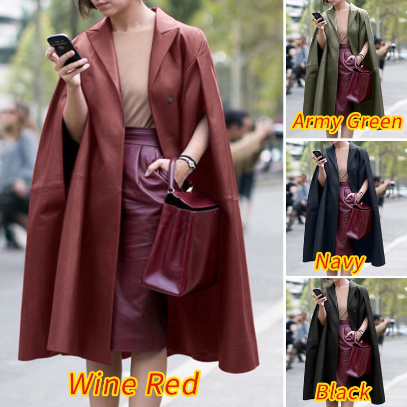 Áo khoác ZANZEA vải da PU dáng rộng màu trơn kiểu giản đơn hợp thời trang | BigBuy360 - bigbuy360.vn