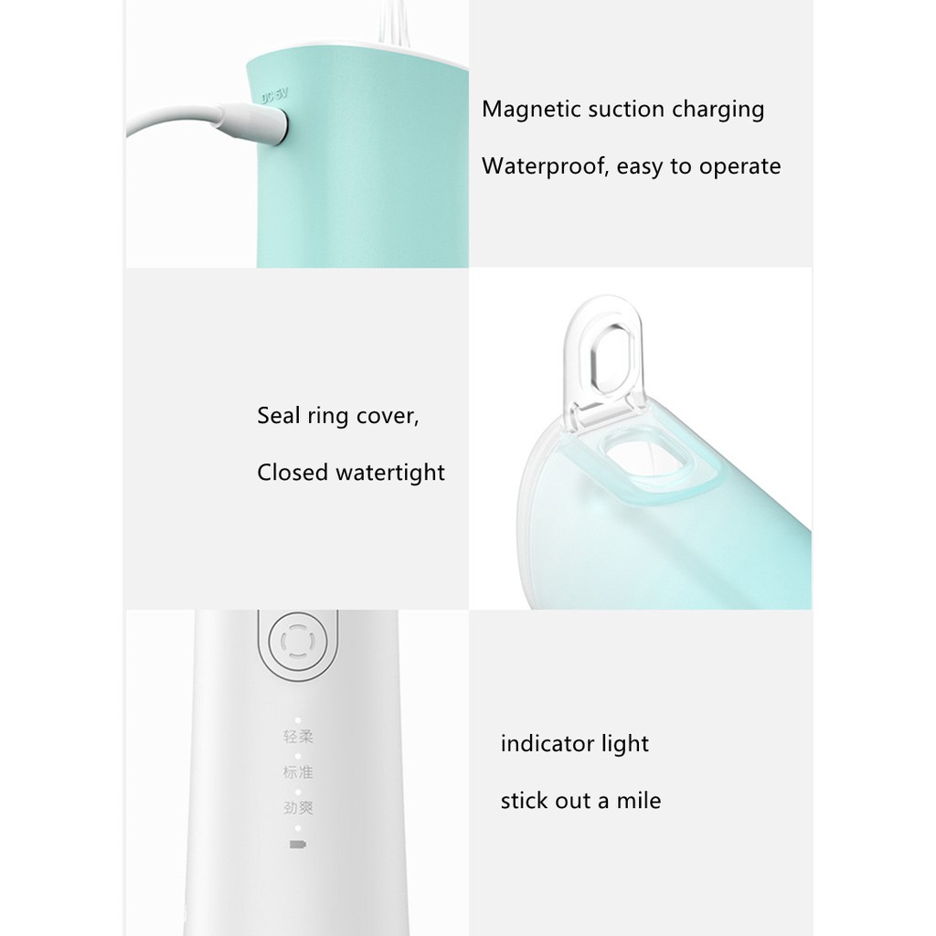 (Hàng Mới Về) Máy Tăm Nước Làm Sạch Răng Miệng 3 Chế Độ 40-90psi 1700 Per Min Ipx7 Oral irrigator Water flosser Dental health care