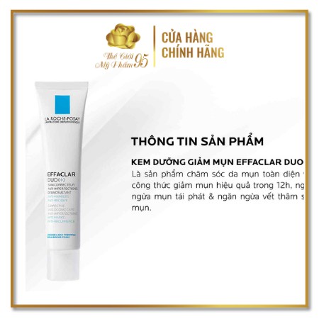 Kem hỗ trợ làm giảm mụn La Roche-Posay Effaclar Duo+ 40ml