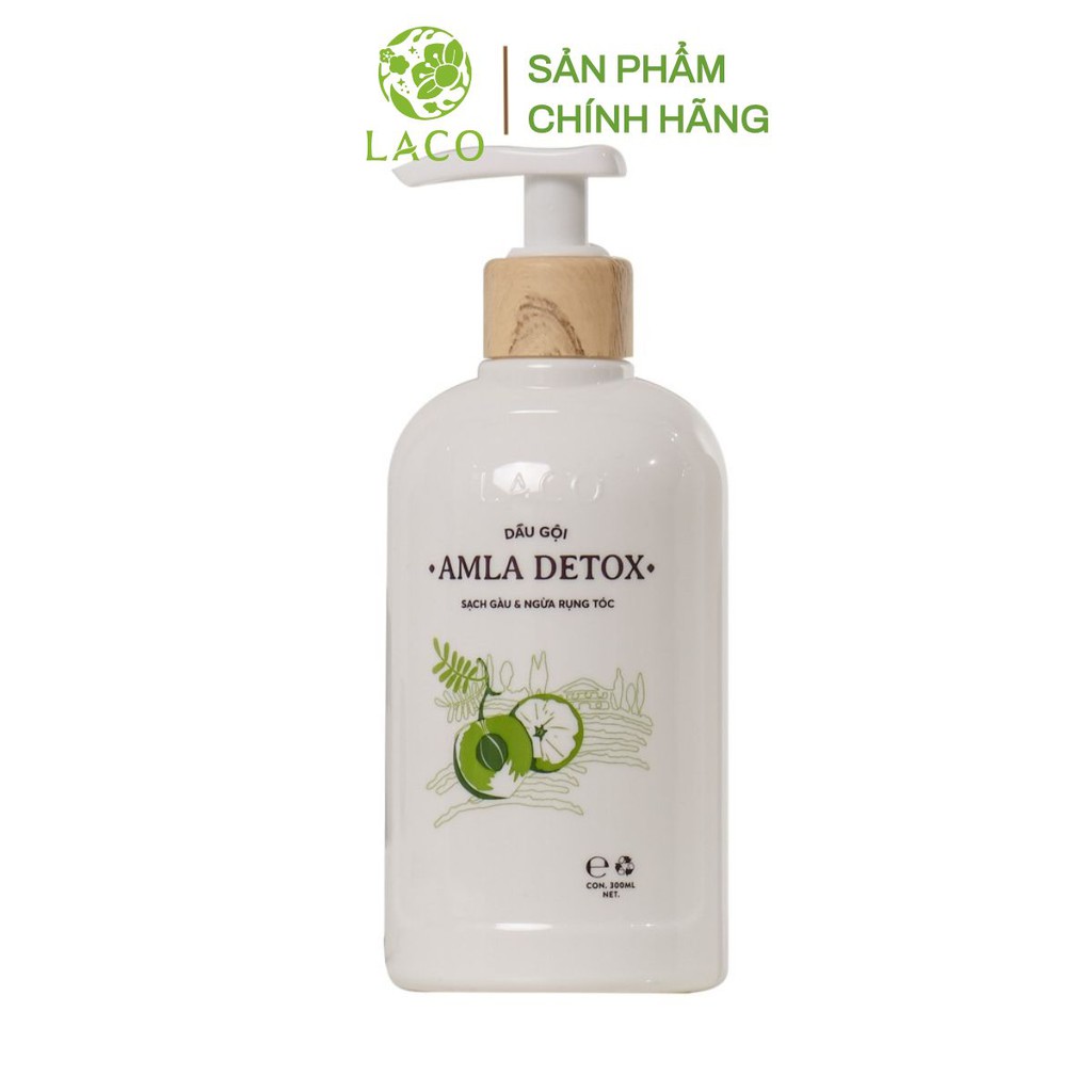 Dầu gội AMLA DETOX ngăn rụng tóc, sạch gàu, hết ngứa cho bạn mái tóc đẹp suôn mềm Lacocosmetics.vn