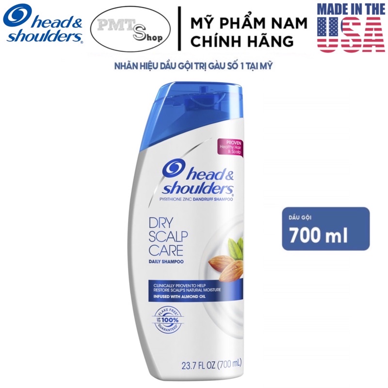 Dầu gội sạch gàu Head &amp; Shoulders Mỹ 700ml Classic Clean | Dry Scalp Care | Smooth &amp; Silky | Pure Sport 650ml