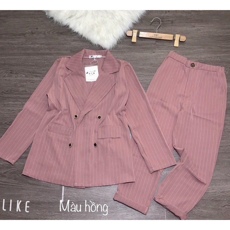 Set vest kẻ sọc sang chảnh