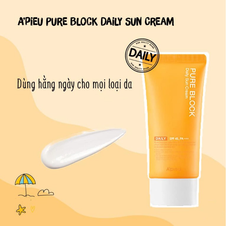 Sản Phẩm Chống Nắng ('18) A'Pieu Pure Block Natural Daily Sun Cream SPF45/Pa+++ 50ml