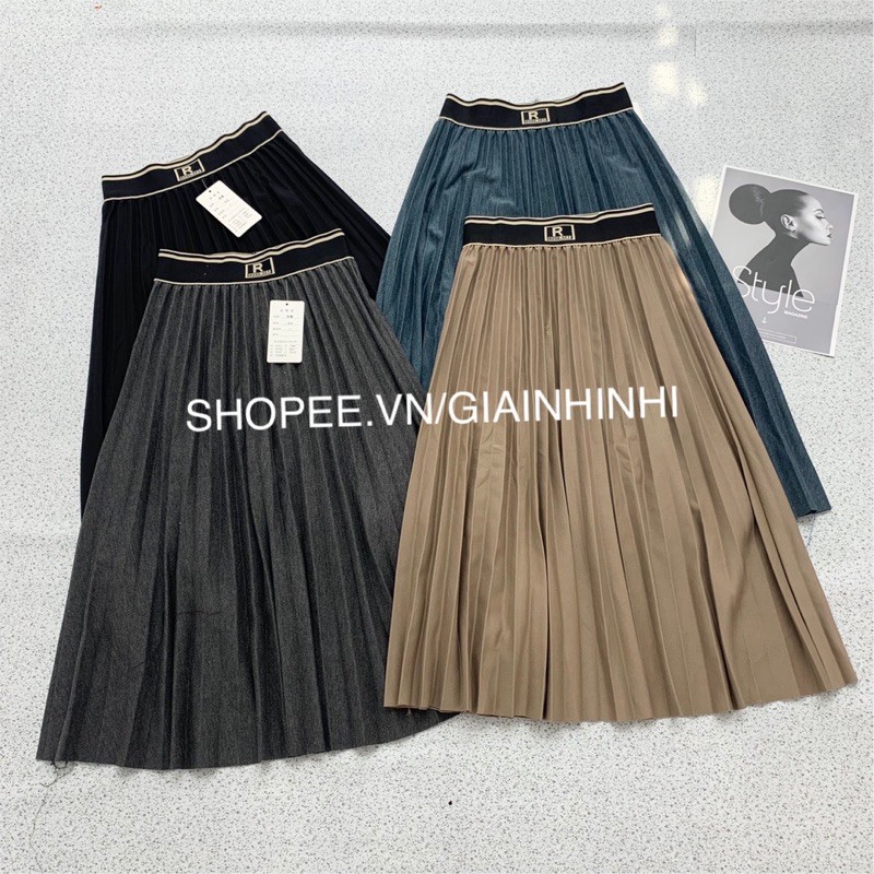 Chân váy dạ xếp ly cạp pha chữ R, Chân váy dáng dài xếp ly CV1700 - NhiNhi Shop | BigBuy360 - bigbuy360.vn