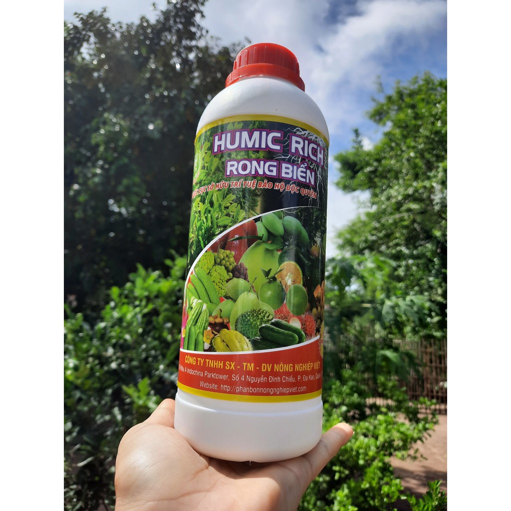 Phân Bón Humic Rong Biển Chai 1 Lít - Kích Rễ Mạnh, Xanh Lá, Mát Cây, Phục Hồi Thần Tốc Sau Thu Hoạch Và Bệnh Hại